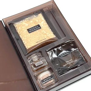 Gucci Brown Women Gift Set-Perfume .17 fl oz /Body Lotion/Bath Pearls/Powder NEW - Picture 1 of 15