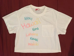 Vintage Cottontops Damen T-Shirt Größe Medium weiß cropped Hawaii Maui 1990er - Bild 1 von 10