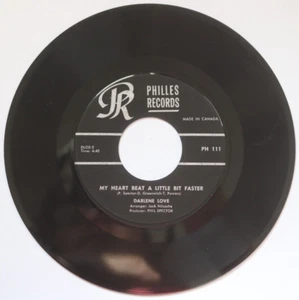 Darlene Love MY HEART BEAT A LITTLE BIT FASTER 45 RPM PHILLES RECORDS Canada V2 - Picture 1 of 7