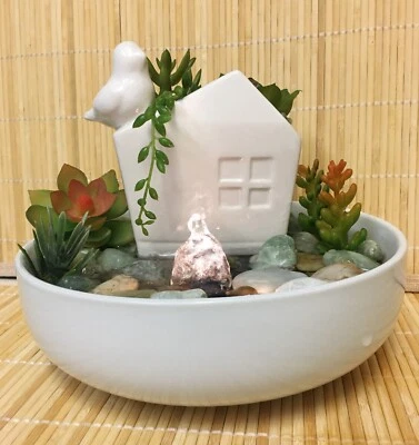 Tranquilidad Mesa Jade Fuente de Agua Casa de Campo Pájaro ENVÍO GRATUITO #781 Foto 1 de 4