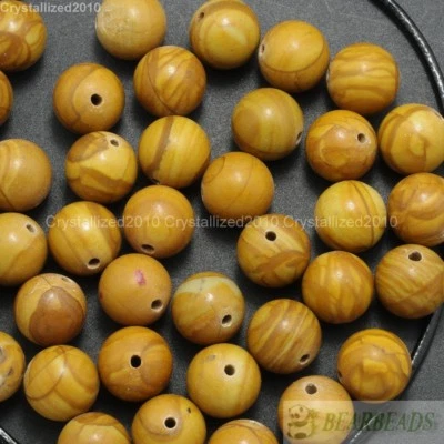 Natural Wood Grain Jasper Gemstone Round Beads 4mm 6mm 8mm 10mm 12mm 14mm 16'' - image 1 of 4
