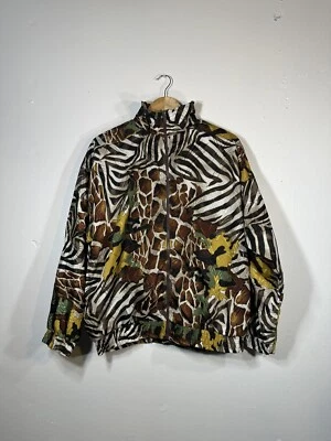 Chaqueta Kaktus Vintage Safari Estampado Animal Mujer’s Lino Ligera Safari L Foto 1 de 3