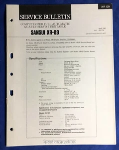 Original Sansui XR-Q9 / Servo Tocadiscos Manual -- BB1 - Imagen 1 de 1