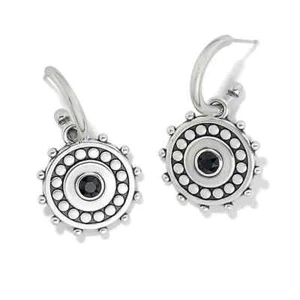 NWT Brighton Pebble Dot Silver & Black Crystal Reversible Hoop Earrings $62 - Bild 1 von 5