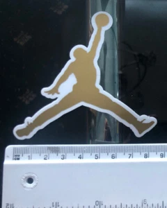 Air Jordan Classic Złota Wysoki połysk 8 cm Naklejka Jumpman 10/10 JAKOŚĆ! Oryginał - Zdjęcie 1 z 6