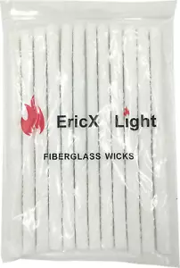 Long Life Fiberglass Replacement Wicks for Tiki Torch - 12 Piece - 0.5 by 9.85 I - Picture 1 of 7