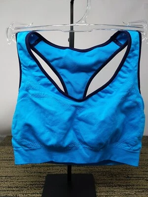 Hanes Racerback Sports Bra JOGBRA Comfort Fit Seamless X-TEMP Blue NWOT - Image 1 of 4
