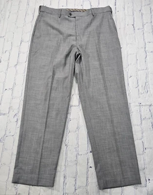 Pantalones de vestir Saddlebred PARA HOMBRES TALLA 38X30 piel de tiburón gris calce recto frente plano  Foto 1 de 4