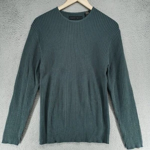Metropolitan View Sweater Cotton Acrylic Light Blue Brown Crew Neck Large - Picture 1 of 14