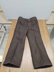 Wrangler Wrancher Pants Brown Boys Regular Western Cowboy Polyester Vtg Slim 2T  - Picture 1 of 13