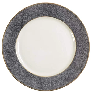 Mikasa Granite 10-3/4" Dinner Plate Gold Trim Fine China Mint Condition - Picture 1 of 4