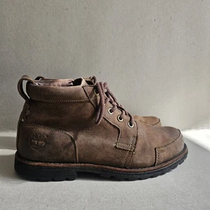 TIMBERLAND  MEN'S LEATHER COMBAT CHUKKA BOOTS NUBUCK BROWN  SIZE UK8.5 EU42.5 - Picture 1 of 9