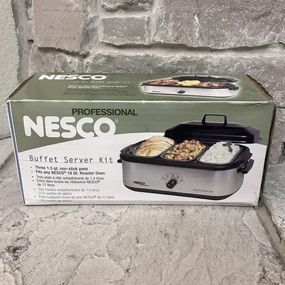 Nesco Professional Buffet Server Kit 3 Pans for 18 Qt Roaster Oven 4908-12-40PR - Image 1 of 4