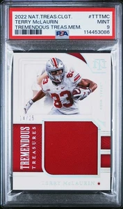 Parche Panini National Treasures 2022/25 Terry McLaurin PSA 9 como nuevo Ohio State - Imagen 1 de 2