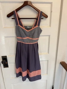 Kimchi Blue Women’s Gray Purple Sundress Color Block Adjustable Smock Back Small - Picture 1 of 6