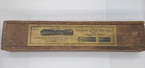 VTG Diamond Expansion Four Point Stone Drills Wood Dovetailed Box EMPTY - Picture 1 of 17