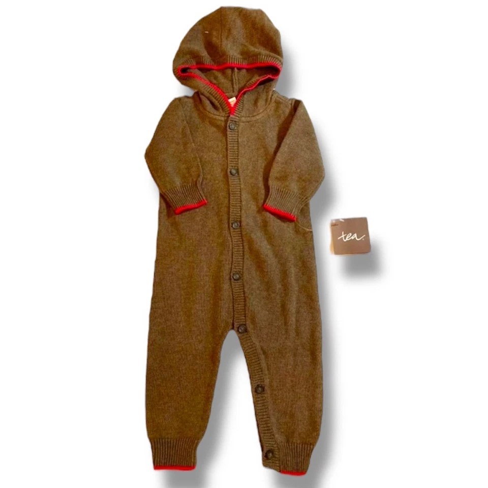 Nuevo con etiquetas Suéter con Capucha Colección Tea Mameluco Invierno Vacaciones Pima Algodón 3-6m Regalo Foto 1 de 4