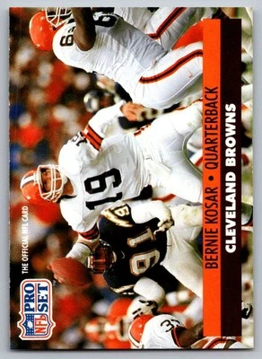 1991 Pro Set FACT Mobil Bernie Kosar Cleveland Browns #121 - Image 1 of 2