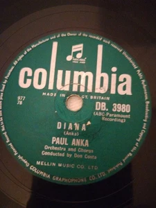 PAUL ANKA DIANA 78RPM COLUMBIA D. B. 3980 - Picture 1 of 4