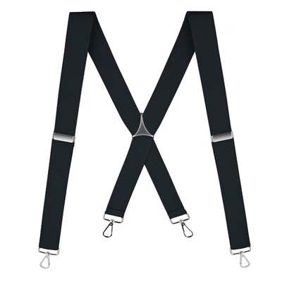 Buyless Fashion Suspenders Men - 48" Elastic Adjustable Straps 1 1/4" - X Back - Image 1 of 4