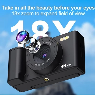 Appareil photo numérique compact 64MP 4K avec écran à rabat et fonction zoom - Photo 1/4