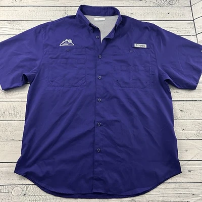 Camisa Columbia PFG Colorado Rockies manga corta botón delantero para hombre mediana  Foto 1 de 4