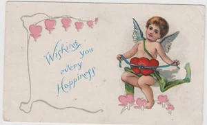 VINTAGE VALENTINE MCLOUGHLIN BROS CHERUB POSTCARD  - Picture 1 of 1