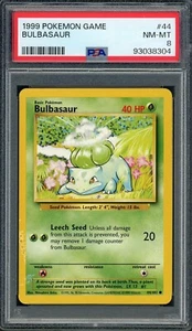PSA 8 Bulbasaur (Ink Error) Base Set 44/102 Pokemon Card B12 - Picture 1 of 2