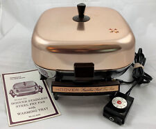 Vintage Hoover 12" Stainless Steel Fry Pan With Copper-Tone Lid Model 8660