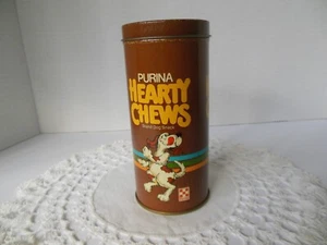 tin box Purina Hearty Chews dates to circa 1980s brown in color collectible - Picture 1 of 7