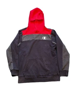 Champion Boys Pullover Hoodie Red Gray Blue Right Arm Callout Size Large 14/16 - Picture 1 of 5
