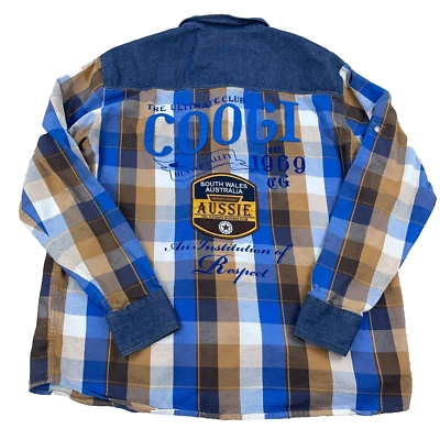 Camisa Coogi Hombres XXL 2XL Abotonada Club de Caza Denim Cuadros Vaquero Western Vintage * Foto 1 de 4