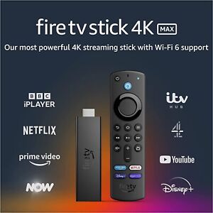 Brand New Fire TV Stick 4K MAX with Alexa Voice Remote includes TV controls
