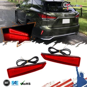 Red Lens Rear Bumper Reflector Brake Light For 16-17-18-19-20 Lexus RX350 RX450h - Picture 1 of 10