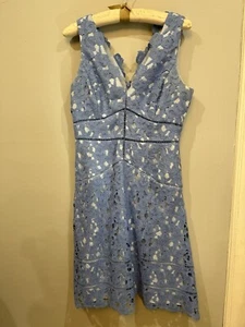 Vineyard Vines 144th Kentucky Derby Periwinkle Blue Lined Lace Dress Size 10 - Picture 1 of 6