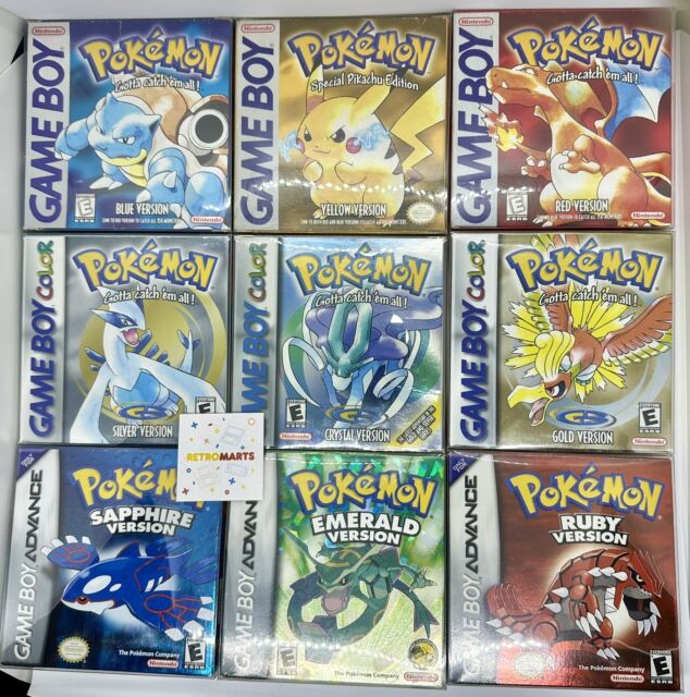 GBA-Pokemon Series 32-bit Video Game Cartucho, Inglês 5 Classic Emerald,  FireRed, LeafGreen, Rubi, Sapphire, Nintendo, Versão dos EUA