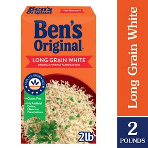 BEN'S ORIGINAL Converted Brand Enriched Long Grain White Rice Parboiled Rice 2lb - Picture 1 of 5