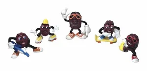 Original California Raisins Figures Lot of 5 Skateboard Surf Guitar Cake Toppers - Picture 1 of 18