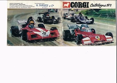 Corgi Catalogo 1973 IN Francese Pompieri F1 Land Rover Ferrari Camion Autobus - Immagine 1 di 3
