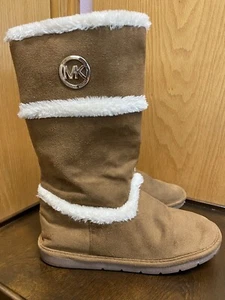 Michael Kors Boots ~Nevermind Brown Camel Fleece Lined ~Womens Size 4 ~Side Zip - Picture 1 of 12