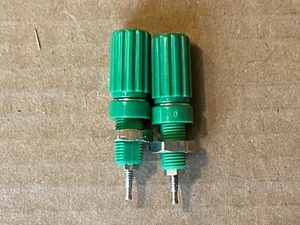2 NUEVO DE LOTE ANTIGUO Terminales de Altavoces Verdes Plateado Jack Banana Poste de Encuadernación (Cantidad) - Imagen 1 de 8