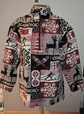 EMS EASTERN MOUNTAIN SPORTS MICROFIBER FLEECE PULL OVER JACKET SKI COAT LADIES M - Image 1 of 4