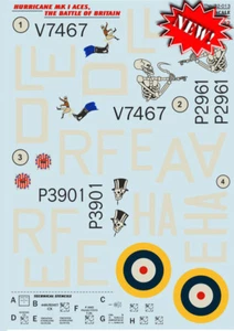 Print Scale 32-013 1/32 scale Decal for airplane Hurricane MK I Aces The battle - Bild 1 von 12