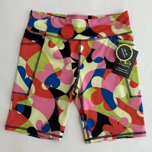 Athletic Works Floral Print Bike Shorts UPF Pockets Girls L 10-12 NWT NEW - Picture 1 of 8