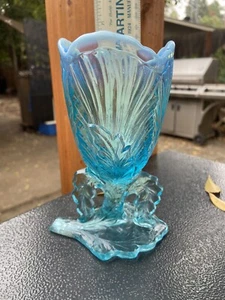 Blaues opalisierendes Glas Vintage - Bild 1 von 4