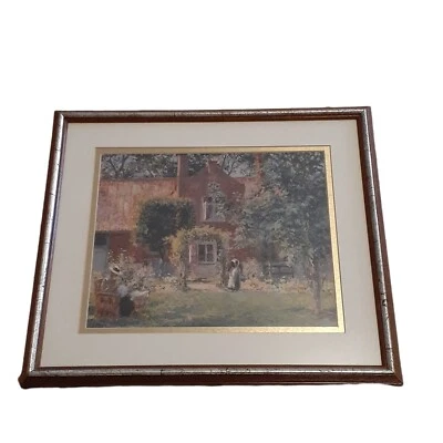 Pintura impresionista marco dorado impresión jardín sin pretensiones de Gari Melchers  Foto 1 de 4