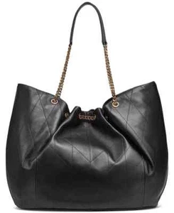 KARL LAGERFELD Estelle Tote Bag Black Leather NWT - Picture 1 of 6