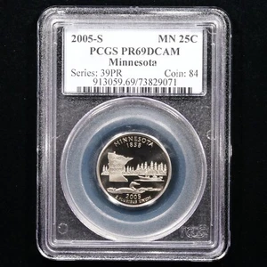 2005-S Proof Washington Minnesota Quarter 25c - PCGS GRADED PR69DCAM - Picture 1 of 4