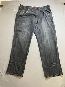Karl Kani Jeans Adult 44x34 Black Denim Y2K Baggy Wide Leg Embroidered - Picture 1 of 17