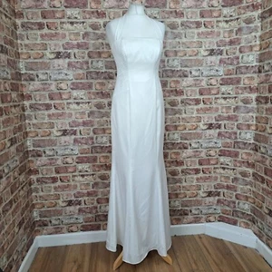 ELEMENTS Wedding Dress by Amanda Wakeley Ivory UK 8 Fit Flare Halter Bridal -New - Picture 1 of 17